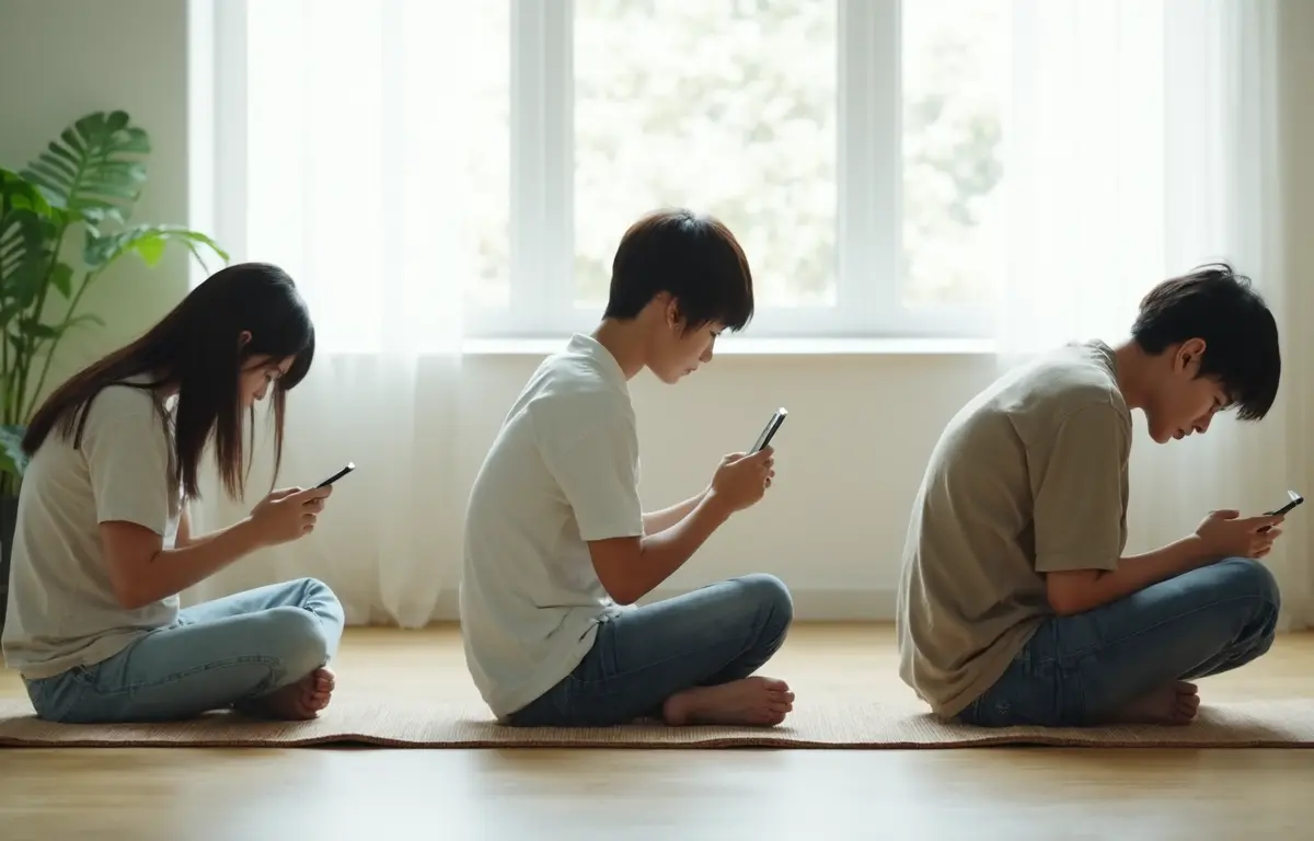 スマホを見る姿勢別に見る、腰痛リスクの比較